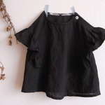 keikei275305様専用　LINEN フリルチュニック *ブラック*　size 80