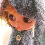 ブライス用のコート ロング丈 うさ耳つき6