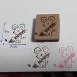 消しゴムはんこ　ねずみ　年賀状にも