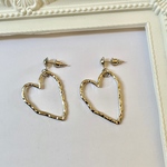 大きなシルバーハートピアス