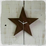 【送料無料】星型木製時計(brown)
