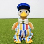 シルバニアファミリー　大人　あひる　アヒル　お父さん 服　カラフルストライプ　シルバニア