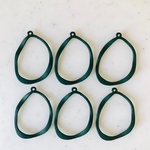 Matte Green Distorted Circle Rubber Pendant Tops