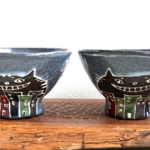 猫街の手びねり御飯茶碗 midnight