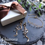 【セット】キラキラ✱メタルらせんイヤリングorピアス＆ブレスレット〜結婚式･変形･お呼ばれ