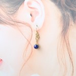 イスラエルのアネッタ～フラワーＤとラピスラズリ８（AAA）♡ピアス・イヤリング♪【K18・K14GF/14kgf対応】