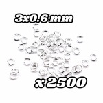 【A338】 送料無料 [約2500個] 丸カン 【WS】 3×0.6mm ホワイトシルバー