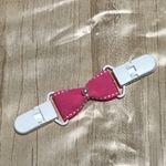 リボン型マルチクリップ ピンクステッチ
