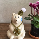 しろくま貯金箱       クリスマスグッズ  サンタ帽子&リース  