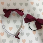 no.43  ママとお揃い☆カチューシャとヘアゴム   ワイン