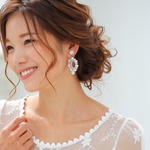 【No.3 オリビア】ブライダルジルコニアピアス 結婚式/ｳｪﾃﾞｨﾝｸﾞ/ﾌﾞﾗｲﾀﾞﾙ 