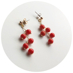 半額SALE天然石赤珊瑚ピアス／イヤリング