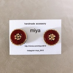 ［ピアス］　アンティークボタン風ビーズ刺繍ピアス・イヤリング