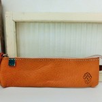 ＜オーダー品＞キャメル色牛革のペンケース＊シンプル＊レザー