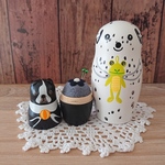 Ｔ様オーダー品ペット＊ワンワンマトリョーシカ＊マトリョーシカ針山＊羊毛ピンクッション