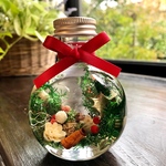 ハーバリウム《クリスマス》ネコ瓶　Sサイズ