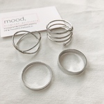 ［送料無料］ simple  silver ring 4点set 