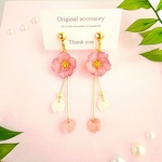 ～ありがとうの想いを ピンクの桜にのせて～(イヤリング・ノンホールピアス・金属アレルギー対応ピアスに変更可能