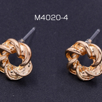 送料無料 8個 樹脂ピアス  扭形フープ 12mm クリア/ゴールド【8ヶ】 M4020-4