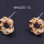送料無料 20個 樹脂ピアス  扭形フープ 12mm クリア/ゴールド【20ヶ】 M4020-10