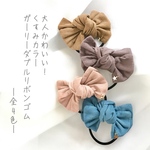 【NEW】大人かわいい！くすみカラーのガーリーなダブルリボンゴム
