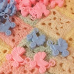Babyshower☆乳母車バギーチャームパーツ★ピンク&水色