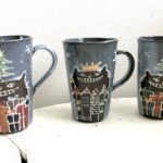 猫街の大きなタンブラー　for　X’mas　（取手付き）　　 500ml入ります！