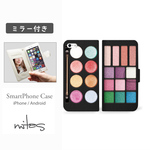 メイクパレット (カラフル) ミラー付 ベルトあり 手帳型 全機種対応 スマホケース iPhone Xperia AQUOS Galaxy  [mset-20963181]
