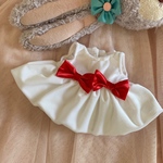 ステラルーちゃんのお洋服☆ 白いベロアのバルーンワンピース