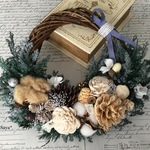  *White nuts Christmas wreath  * ② クリスマス リース  ギフト