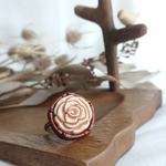 ウッドヴィンテージ バラ🌹ボタンの リング 