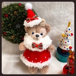 【ぬいば】クリスマスコスチュームセット★赤×チェックリボン★ダッフィー ★シェリーメイ