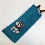 シュナウザー 刺繍メガネケース