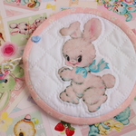 hana*ハンドメイド☆ホワイトバニーちゃんのまんまるポーチ★
