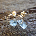 *14kgf*Tiny Raw Aquamarine アクアマリン原石ピアス☆受注制作品☆