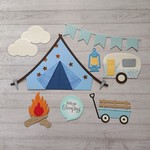 ダイカット🏕️キャンプセット🏕️ブルー  スクラップブッキング
