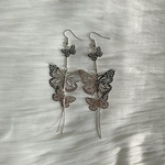 シルバー 蝶々 ピアス イヤリング 