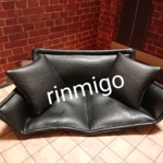 rinmigoダブルソファー(フェイクレザーブラック)