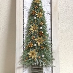 【u0893様専用】シャビーフレームのクリスマスツリー🎄プリザーブドリ  ーフ 花ブリザード 高さ40cmウッドフレーム クリスマス プレゼントクリスマスツリー 壁掛けギフトシャビーフレーム