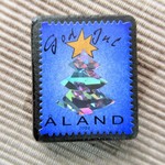 オーランド　クリスマス切手ブローチ5666