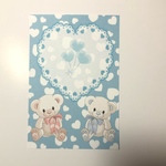 デザインメモ♡ブルーくまちゃん＆ピンクくまちゃん♡バラ20枚セット     ハガキサイズ　　324