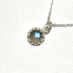 天然石ローズカットラブラドライトのベゼルネックレス●silver925