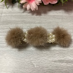 ミンクファーとパールのバレッタ