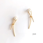 再販☆ゴールドワイヤー☆コットンパールピアス/イヤリング