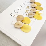 送料無料14kgf*Beige x Yellow Tagua Nuts pierced earring/earring