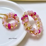     “ピンクの指輪” 《ネックレスチャーム付き》  カラフル【ビーズアクセサリー】ビーズネックレス・ビーズリング・新作