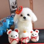 オーダー品:マルチーズちゃんのお正月