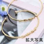 送料無料 2個 ワイヤーブレス ツイスト ブレスレット ゴールド 腕輪 ギフト M916
