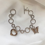 silver_bracelet heart×butterfly