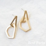 2pcs ピアスパーツ ダブルリング マットゴールド